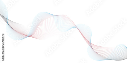 abstract blue wave background pink ribbon isolated on white