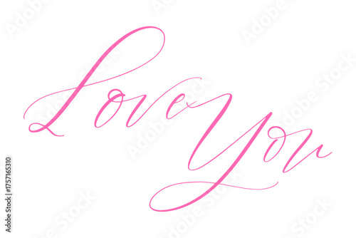 Love You - Love You message text letter word typography hand drawn
