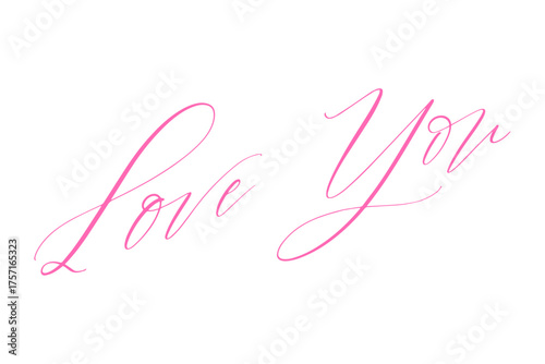 Love You - Love You message text letter word typography hand drawn
