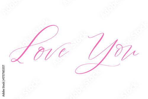Love You - Love You message text letter word typography hand drawn

