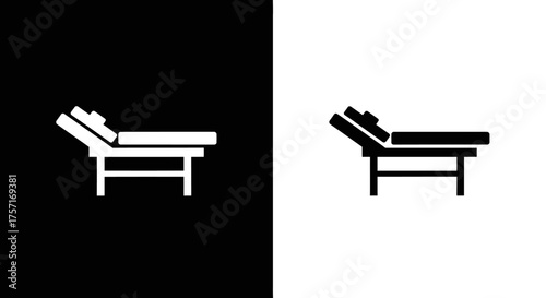 Minimalist Examination Table Vector Icon for Medical and Therapy Graphics