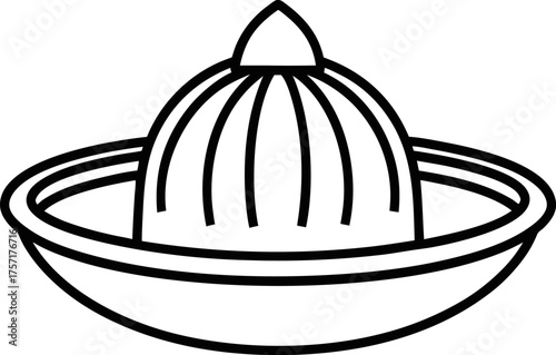 Citrus Squeezer Outline Hand Juicer Vector