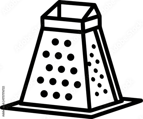 Cheese Grater Outline Kitchen Tool Vector