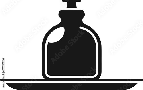 Dish Soap Bottle Silhouette Flat Design Vector