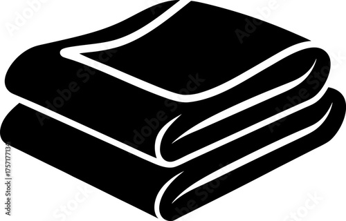 Folded Towel Silhouette Flat Design Vector
