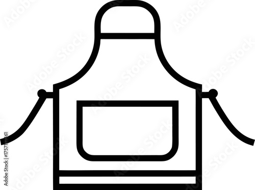 Kitchen Apron Outline Cooking Wear Vector