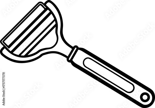 Kitchen Peeler Outline Vegetable Tool Vector