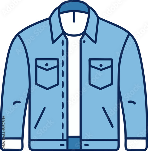 Open Denim Jacket on Mannequin Line Art