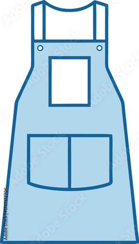 Denim Pinafore Dress Fashion Illustration Vector