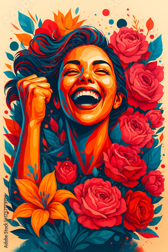 Illustration for the celebration of Women's Day. Suitable for backgrounds, presentations, posters, and social media posts.