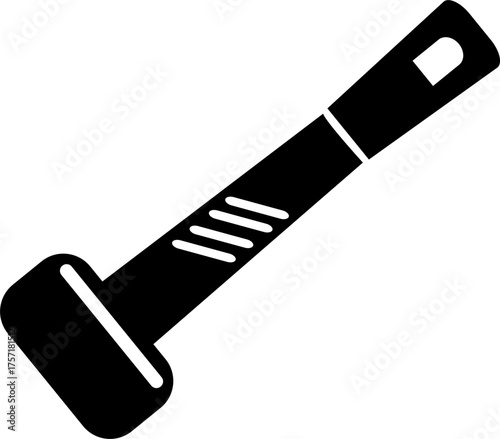 Vector illustration of a stone breaking hammer, detailed metal head and sturdy handle, symbolizing strength, construction, mining, and heavy industrial tools in a clean minimalist style.