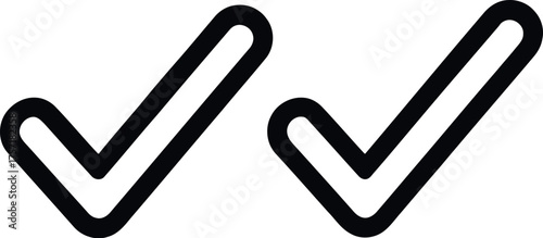 Two linear check marks side by side for approval confirmation