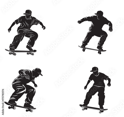 "Skate Motion – Silhouettes of Urban Tricks"