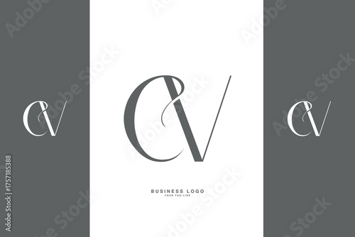 Set Of CV, VC, C, V, Abstract Letters Logo Monogram