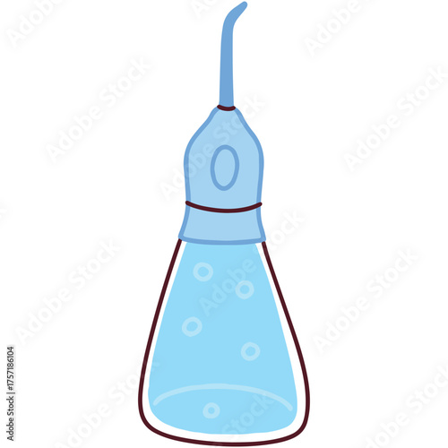 A blue oral irrigator, or water flosser, used for advanced dental cleaning. This device uses a high-pressure stream of water to remove plaque and debris from between teeth and below the gumline.