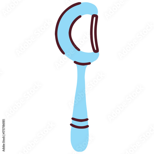 A blue dental floss pick with a comfortable handle for easy one-handed use. This convenient tool simplifies the process of flossing, helping to clean between teeth and maintain gum health effortlessly