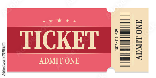 Ticket admit. Admit one ticket icons.