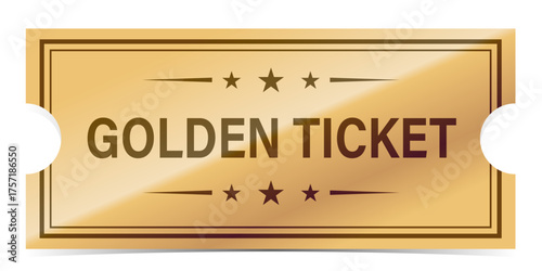 Vintage theatre tickets vector template. Vector golden tickets isolated on whithe backgound.