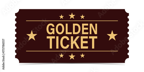 Vintage theatre tickets vector template. Vector golden tickets isolated on whithe backgound.