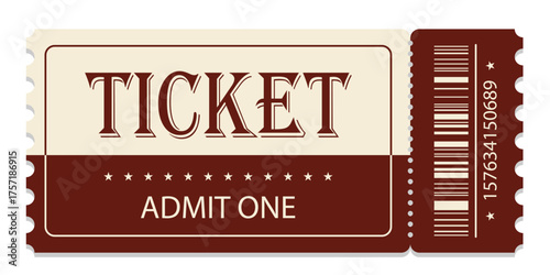 Ticket admit. Admit one ticket icons.