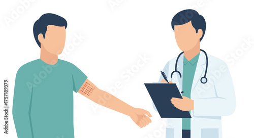 Doctor Consulting Patient About Skin Rash Symptoms And Treatment Options