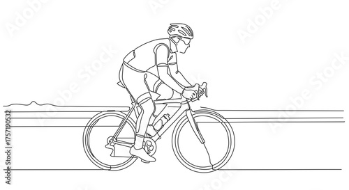 Cyclist outline for sport concepts, eco travel campaigns, healthy lifestyle promotions, cycling infographics and fitness blogs