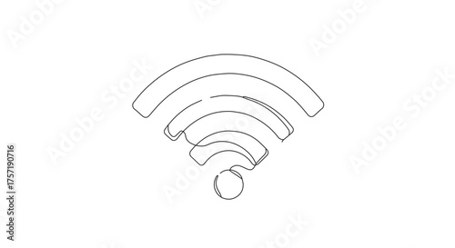 One line WiFi symbol for wireless network blogs, websites, technology articles and digital connection guides