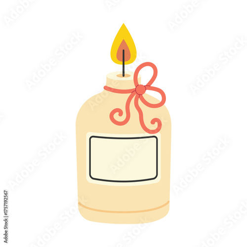 Wax candles. Aromatherapy. Home decor. Flat vector illustration isolated on a white background