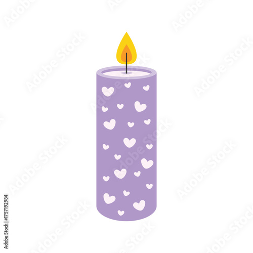 Wax candles. Aromatherapy. Home decor. Flat vector illustration isolated on a white background