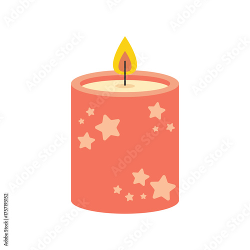 Wax candles. Aromatherapy. Home decor. Flat vector illustration isolated on a white background
