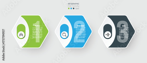 Infographic template business concept with step.
