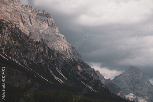 mountainside in the mountains and clouds