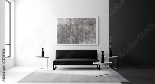 Modern Minimalist Living Room Interior with Natural Light