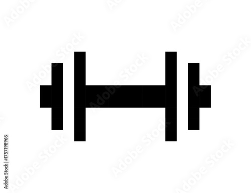 Dumbbell Weightlifting Icon Depicting Fitness and Exercise on White Background