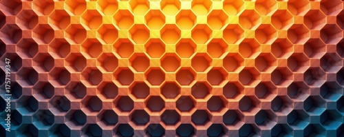 Geometric honeycomb pattern, abstract background, empty hexagonal cells, repeating structure, design element, architectural texture, image, tile
