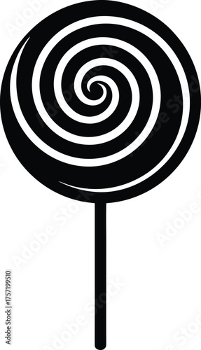 Candy lollipop silhouette Black swirl lollipop silhouette 1