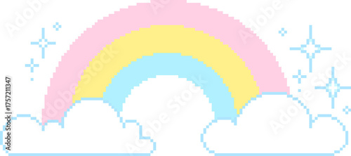 픽셀 무지개 구름