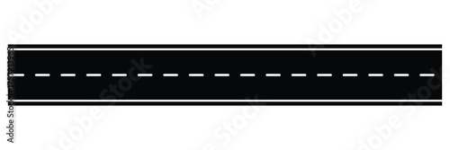 Wavy winding curves roads and horizontal path. Horizontal asphalt road template. Flat vector illustration isolated on white background