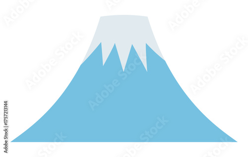 かわいい富士山のベクターイラスト。年賀状、正月、和風