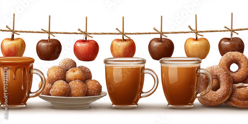 Festive Autumn Treats: Caramel Apples, Apple Cider, and Donuts for a Cozy Fall Celebration