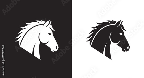 Stylized Stallion Head Vector Logo Template Modern Equestrian Mascot Icon