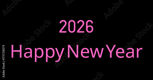 2026 Happy New Year Typography Design, Modern Colorful Holiday Greeting Card, Creative Celebration Poster