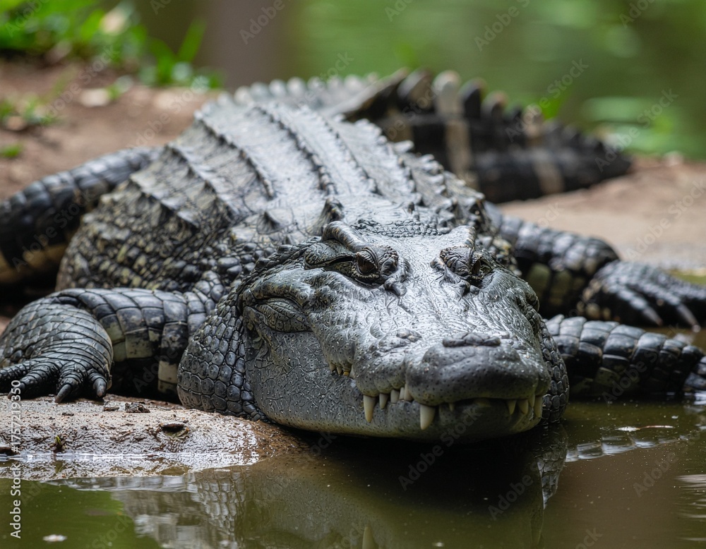Fototapeta premium alligator in the swamp
