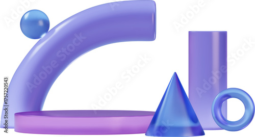 Podium with Glass Shapes