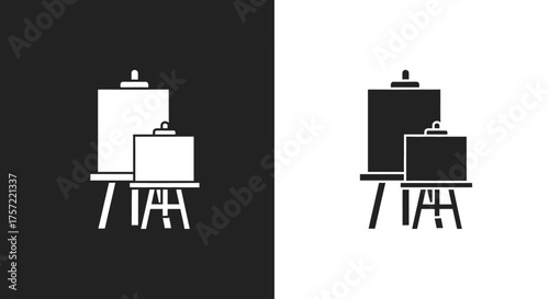 Icon Vector Minimalist Art Canvas on Easel Glyph Symbol for Creative Design