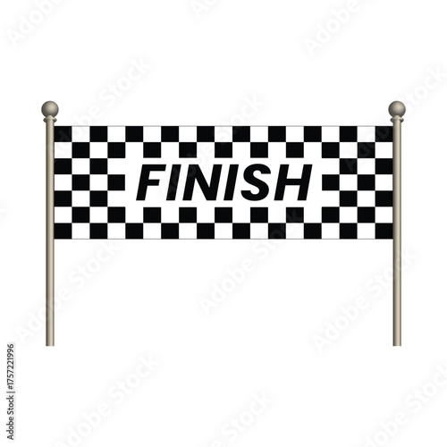 Black and white checkered start line banner for racing or competition events. Perfect for sports, marathon, or race design concepts.