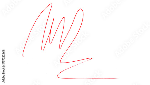 Red Pencil Underline - Hand drawn horizontal chalk, marker or pencil lines. Design element for emphasis, text lines and decoration. Set on a transparent background.