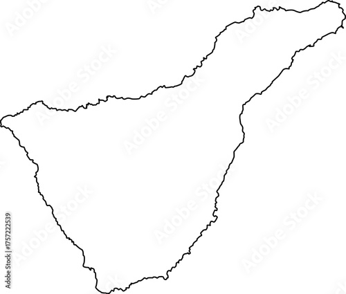 outline shape of the island of Tenerife, Canary Islands, vector illustration
