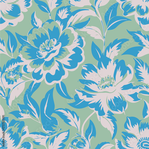 abstract, vector, monochrome, big flowers, all over textiles design, illustration digital image can be used for wrapping paper,allover