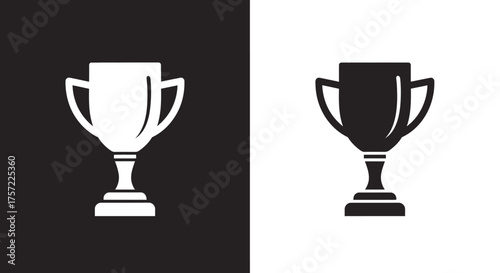 Minimalist Trophy Cup Vector Icon for Winner and Achievement Symbol